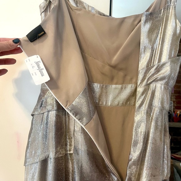 FENDI SILVER LAMÉ DRESS SIZE 6 - Picture 6 of 6